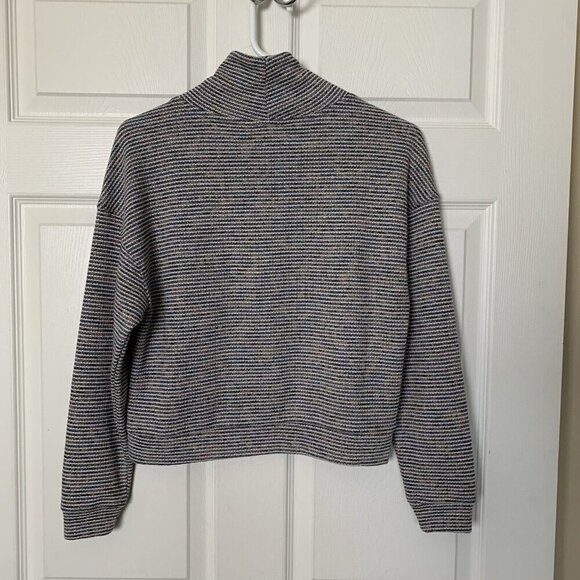 Madewell Women’s XS Multicolor Textured Turtleneck Top Cropped Sweater MB117 - Picture 4 of 9